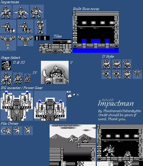 Mega Man Customs - Impact Man (Mega Man GB-Style)