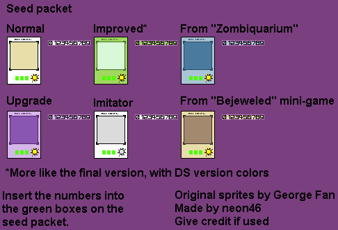 Plants VS. Zombies Customs - Seed Packets (PvZ1 Prototype-Style)