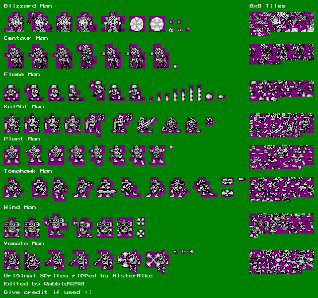 Mega Man 6 Robot Masters (Game Boy-Style)