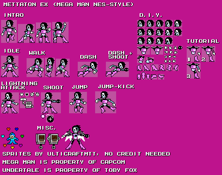 Undertale Customs - Mettaton EX (Mega Man NES-Style)