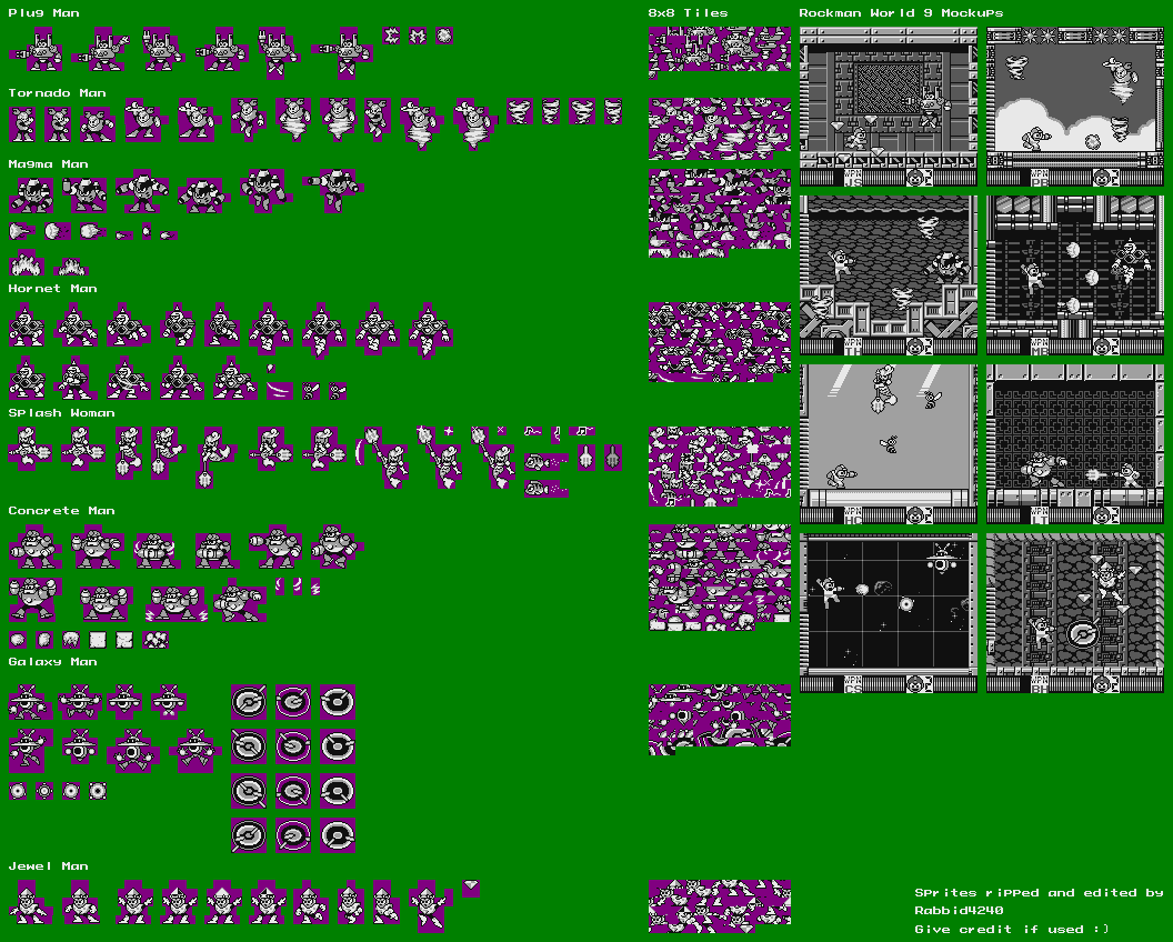 Mega Man 9 Robot Masters (Game Boy Style)