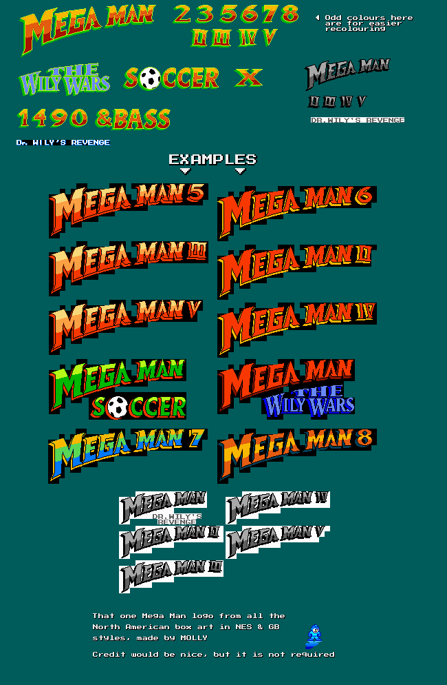Mega Man Box Art Logo (NES & GB Style)