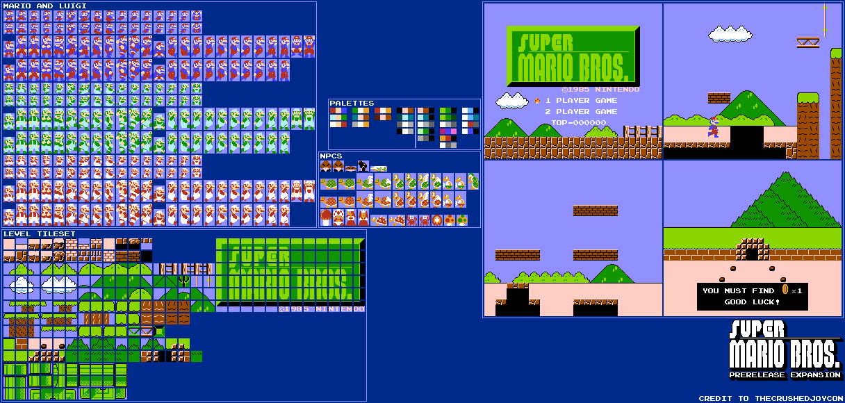 Super Mario Bros. Sprites (Pre-Release, Expanded)