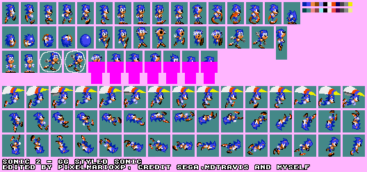 Sonic the Hedgehog Customs - Sonic (Sonic 1 GG, Sonic 2 GG-Style)