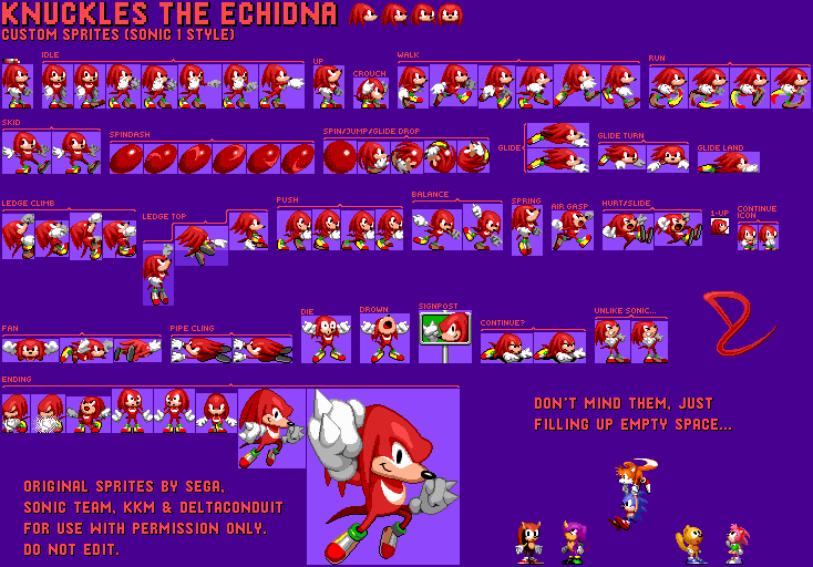 Sonic the Hedgehog Customs - Knuckles (Sonic 1-Style)