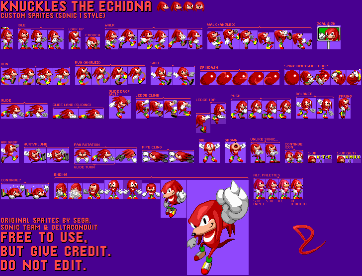 Knuckles (Sonic 1-Style)