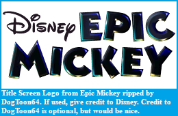 Epic Mickey - Title Screen Logo