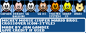 Mickey Mouse (Super Mario Bros. Crossover Icon-Style)