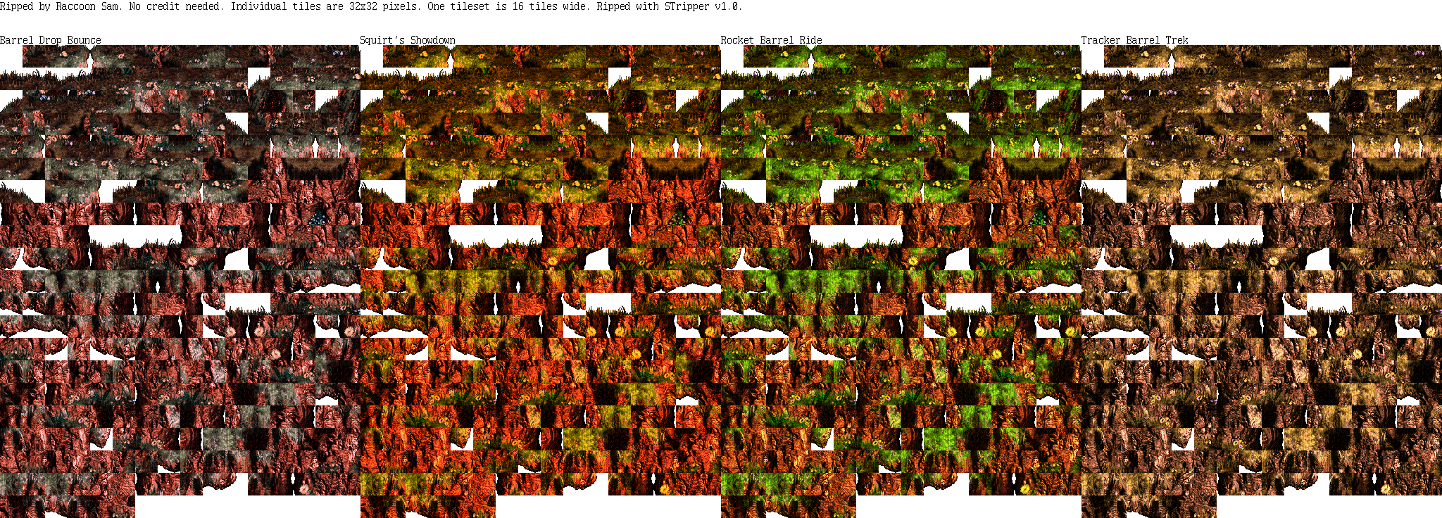 Donkey Kong Country 3: Dixie Kong's Double Trouble - Waterfall Tileset