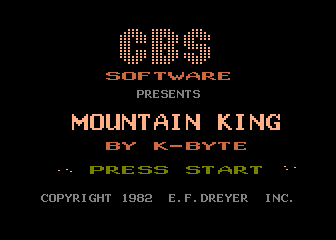 Mountain King (Atari 5200) - Start Screen