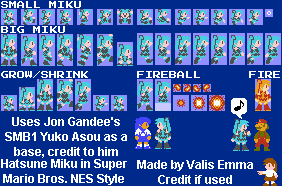 Vocaloid Customs - Hatsune Miku (Super Mario Bros. NES-Style)