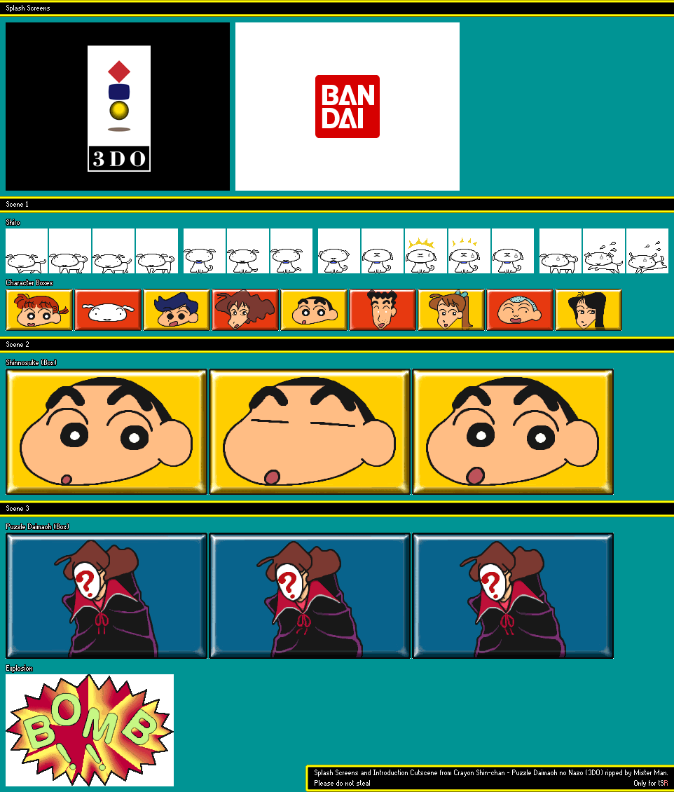 Crayon Shin-chan - Puzzle Daimaoh no Nazo (JPN) - Splash Screens & Introduction Cutscene