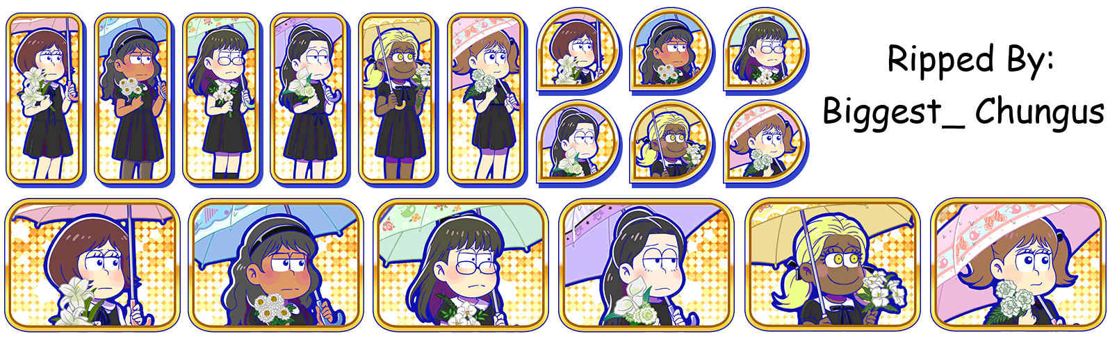 Osomatsu-san Hesokuri Wars: Battle of the NEETs - Set Icons (Foster Daughter: Black Dress)