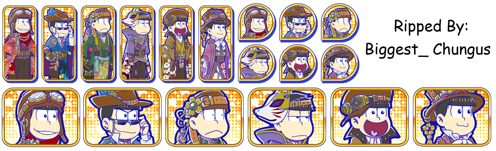 Osomatsu-san Hesokuri Wars: Battle of the NEETs - Set Icons (Japanese Steampunk)