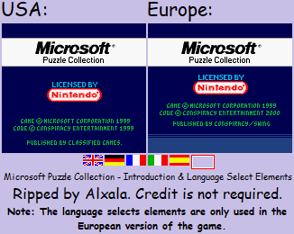 Microsoft Puzzle Collection - Introduction & Language Select Elements