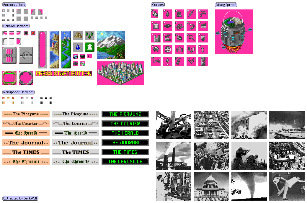 Sim City 2000 - UI Elements