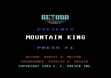 Mountain King - Start Screen