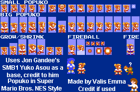 Pop Team Epic Customs - Popuko (Super Mario Bros. NES-Style)