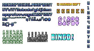 Bomberman Pinball - Font