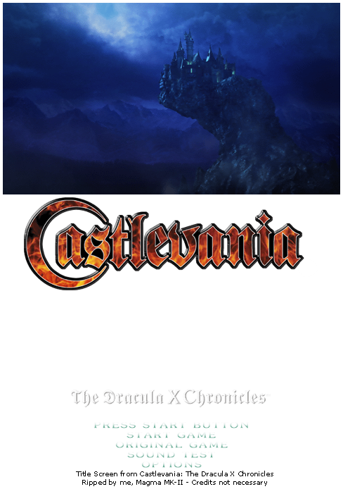 Castlevania: Dracula X Chronicles - Title Screen