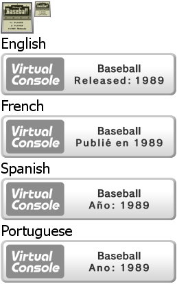 Virtual Console - Baseball
