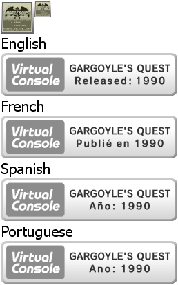 Virtual Console - GARGOYLE'S QUEST