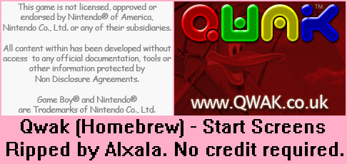 Qwak (Homebrew) - Start Screens