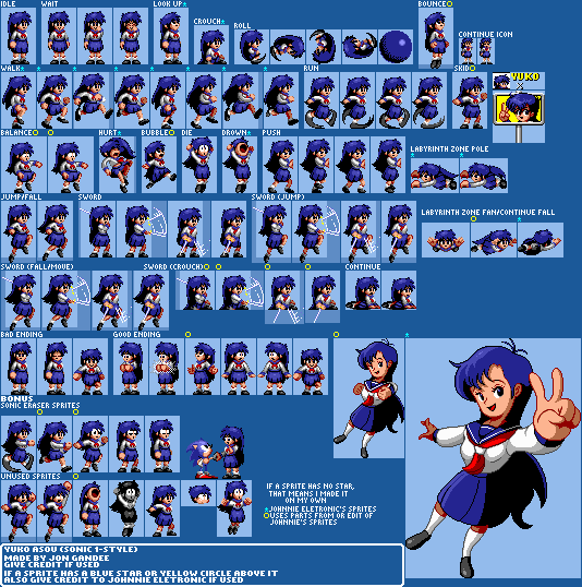 Yuko Asou (Sonic 1-Style)