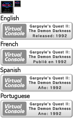 Virtual Console - Gargoyle's Quest II: The Demon Darkness