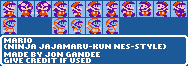 Mario Customs - Mario (Ninja JaJaMaru-kun NES-Style)