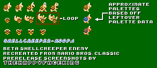 Mario Customs - Shellcreeper (Mario Bros. Classic GBA, Prerelease)