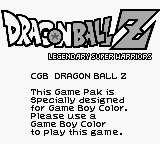 Dragon Ball Z: Legendary Super Warriors - Game Boy Error Message