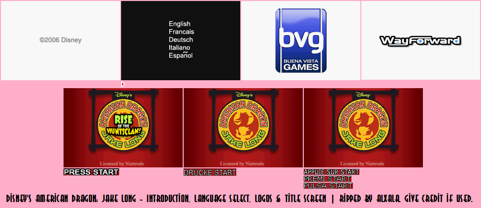 Introduction, Language Select, Logos & Title Screen