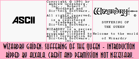 Wizardry Gaiden: Suffering of the Queen (JPN) - Introduction