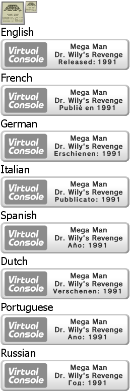 Virtual Console - Mega Man Dr. Wily's Revenge