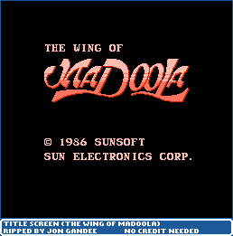 The Wing of Madoola (JPN) - Title Screen