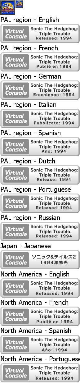 Virtual Console - Sonic & Tails 2