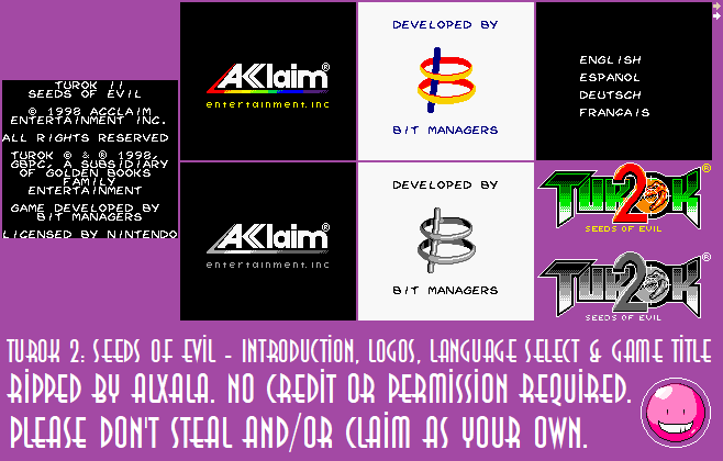 Introduction, Logos, Language Select & Game Title