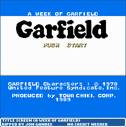 A Week of Garfield (JPN) - Title Screen