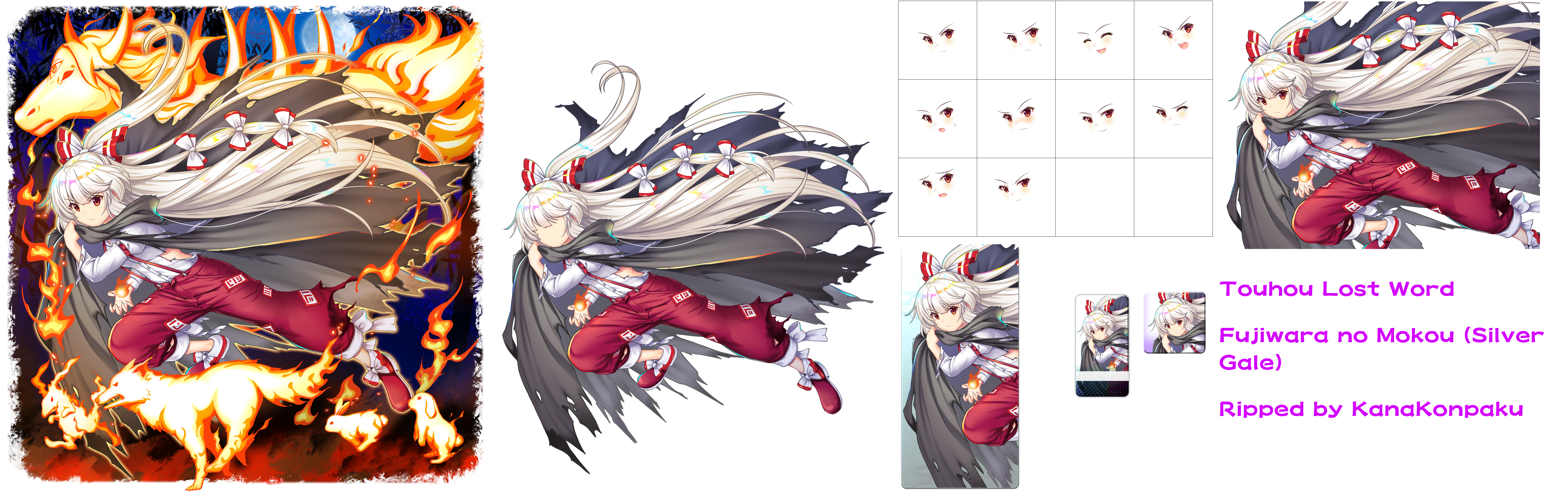 Touhou LostWord - Fujiwara no Mokou (Silver Gale)