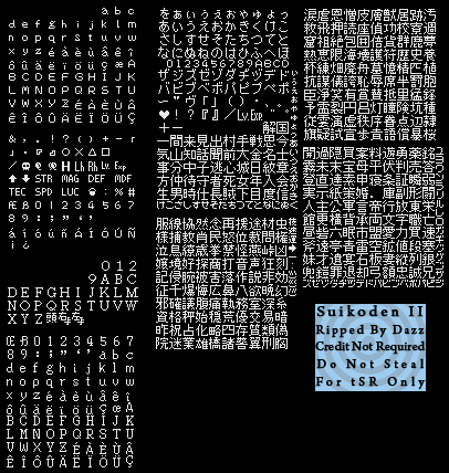 Suikoden 2 - Font