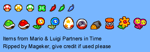 Mario & Luigi: Partners in Time - Items