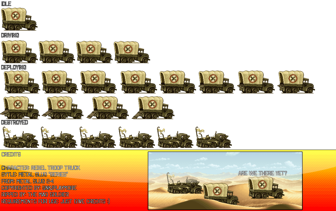 Metal Slug 3 - Rebel Troop Truck