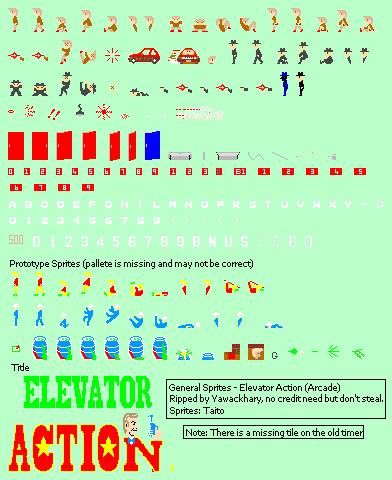 Elevator Action - General Sprites