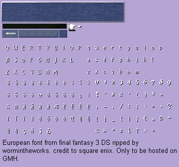 Final Fantasy 3 - Font