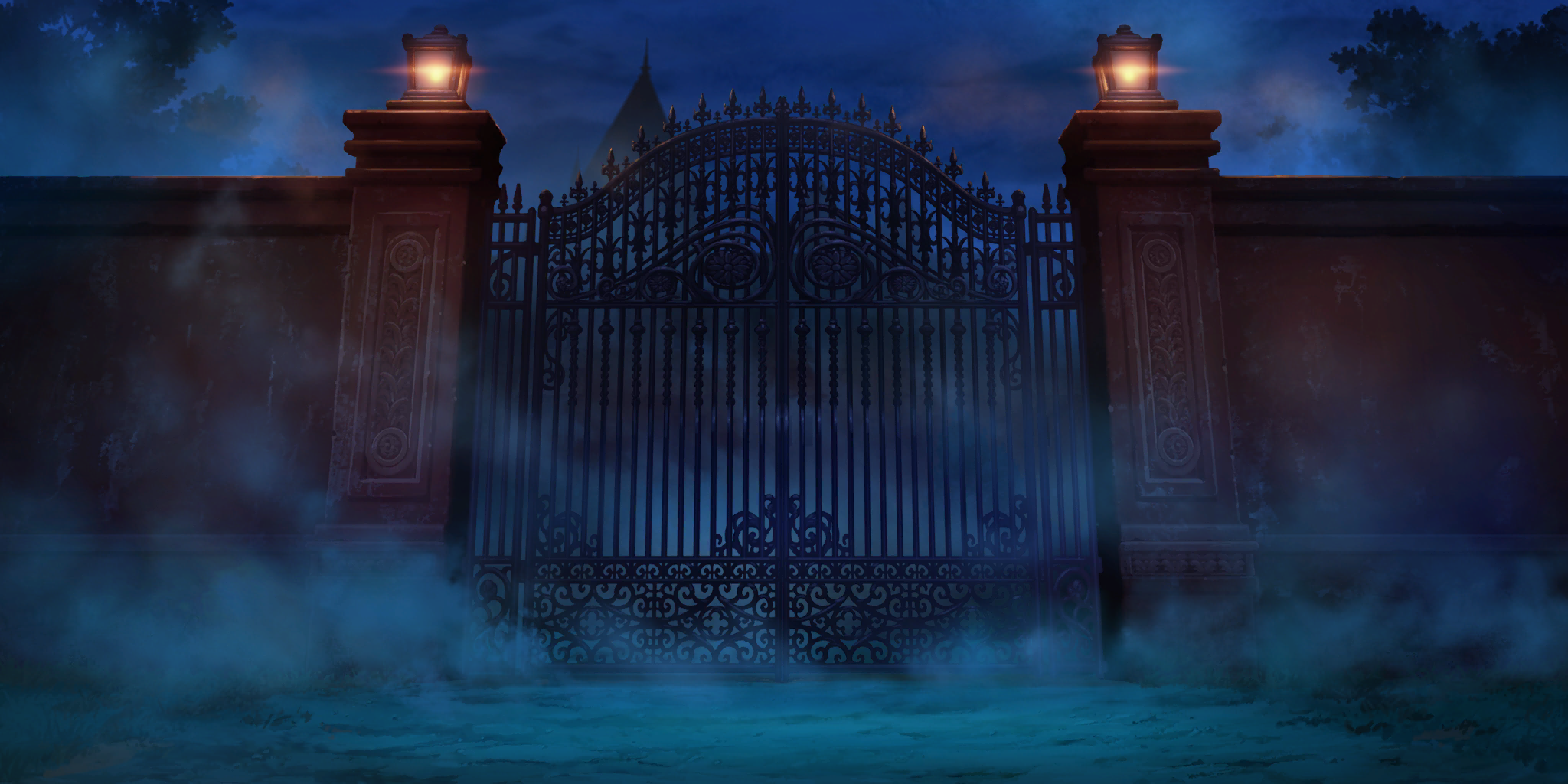 Scarlet Devil Mansion Gates (Night)