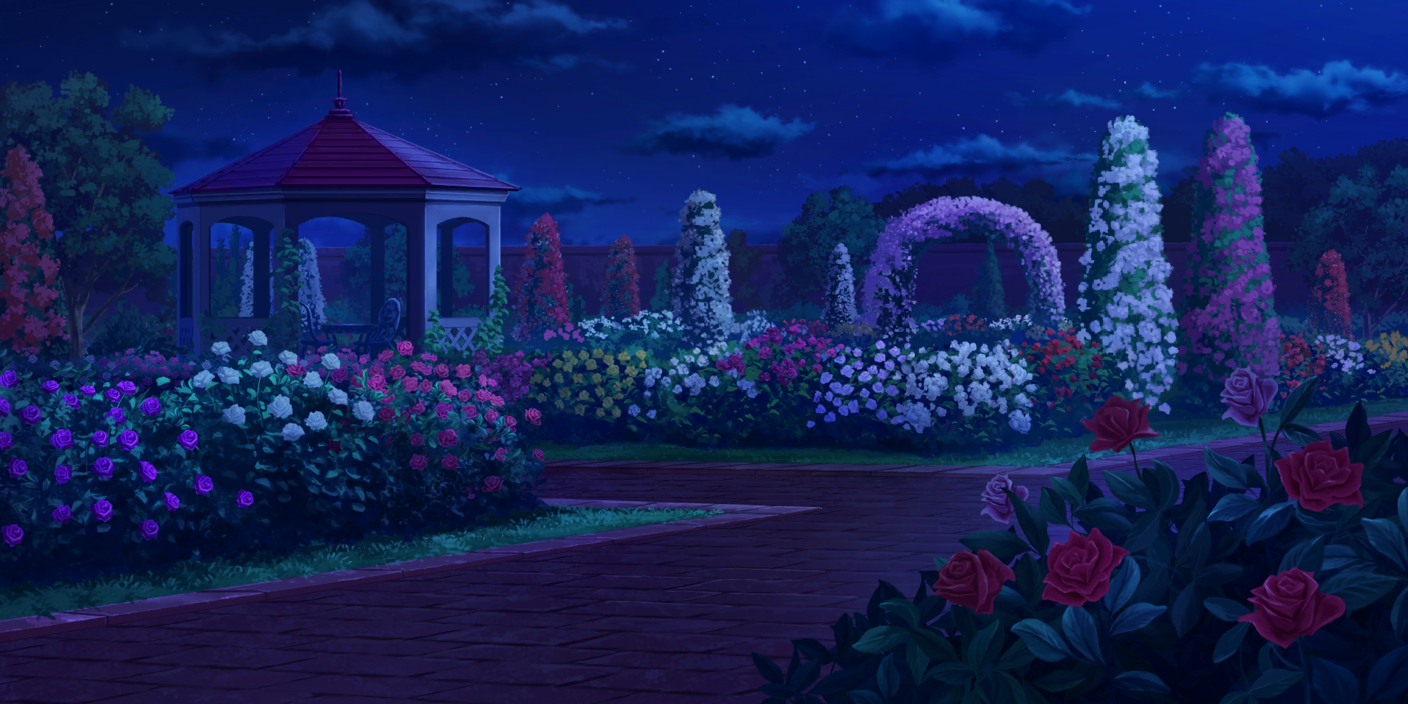 Touhou LostWord - Scarlet Devil Mansion Garden (Night)