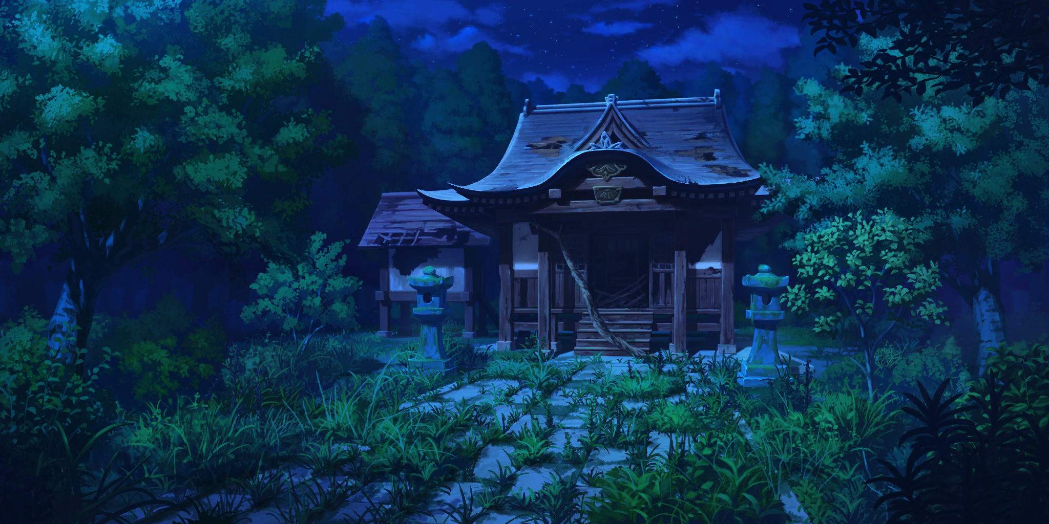 Hakurei Shrine (Destroyed, Night)