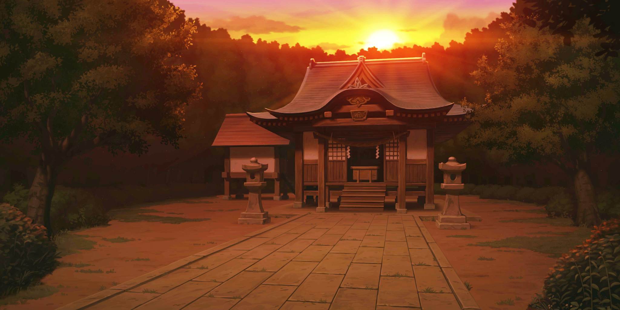 Touhou LostWord - Hakurei Shrine (Sunrise)