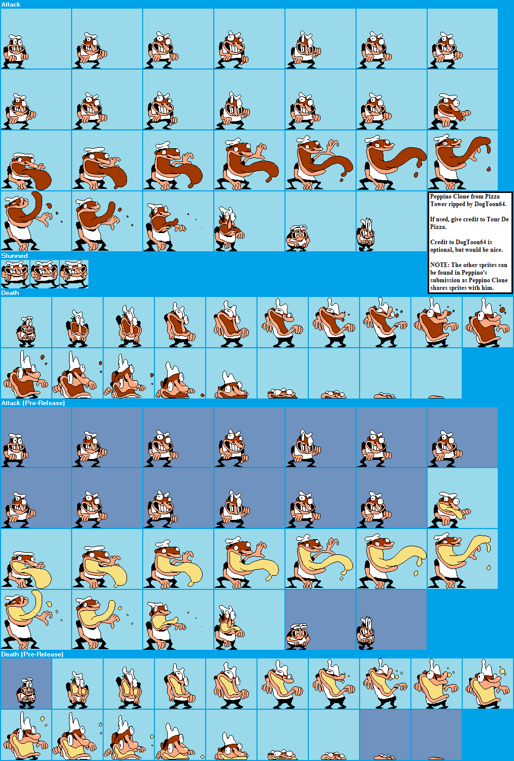 The Spriters Resource - Full Sheet View - Pizza Tower - Peppino's Rank  Screen